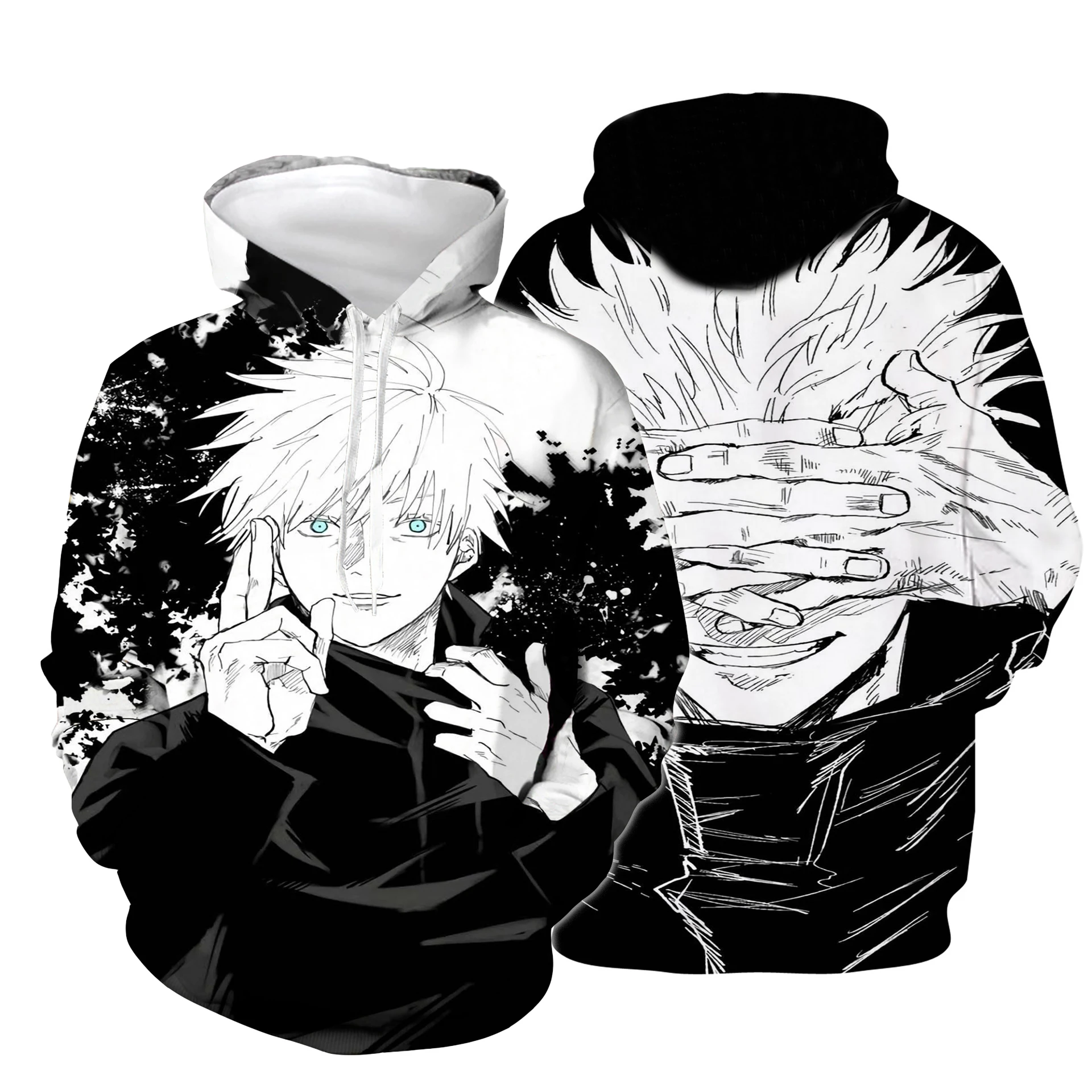 

Anime Jujutsu Kaisen Black Hoodies Gojo Satoru Casual Anime Men Hoodie Cosplay Costume Sweatshirt Streetwear Top Sweatshirt