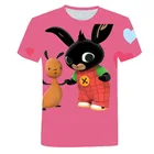Детская футболка с 3D принтом, одежда с мультяшными животными для девочек, одежда с мультяшным кроликом для мальчиков, детская одежда, летняя одежда для малышей