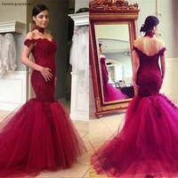 maroon burgundy off the shoulder prom dress mermaid long special occasion dress formal evening party gown