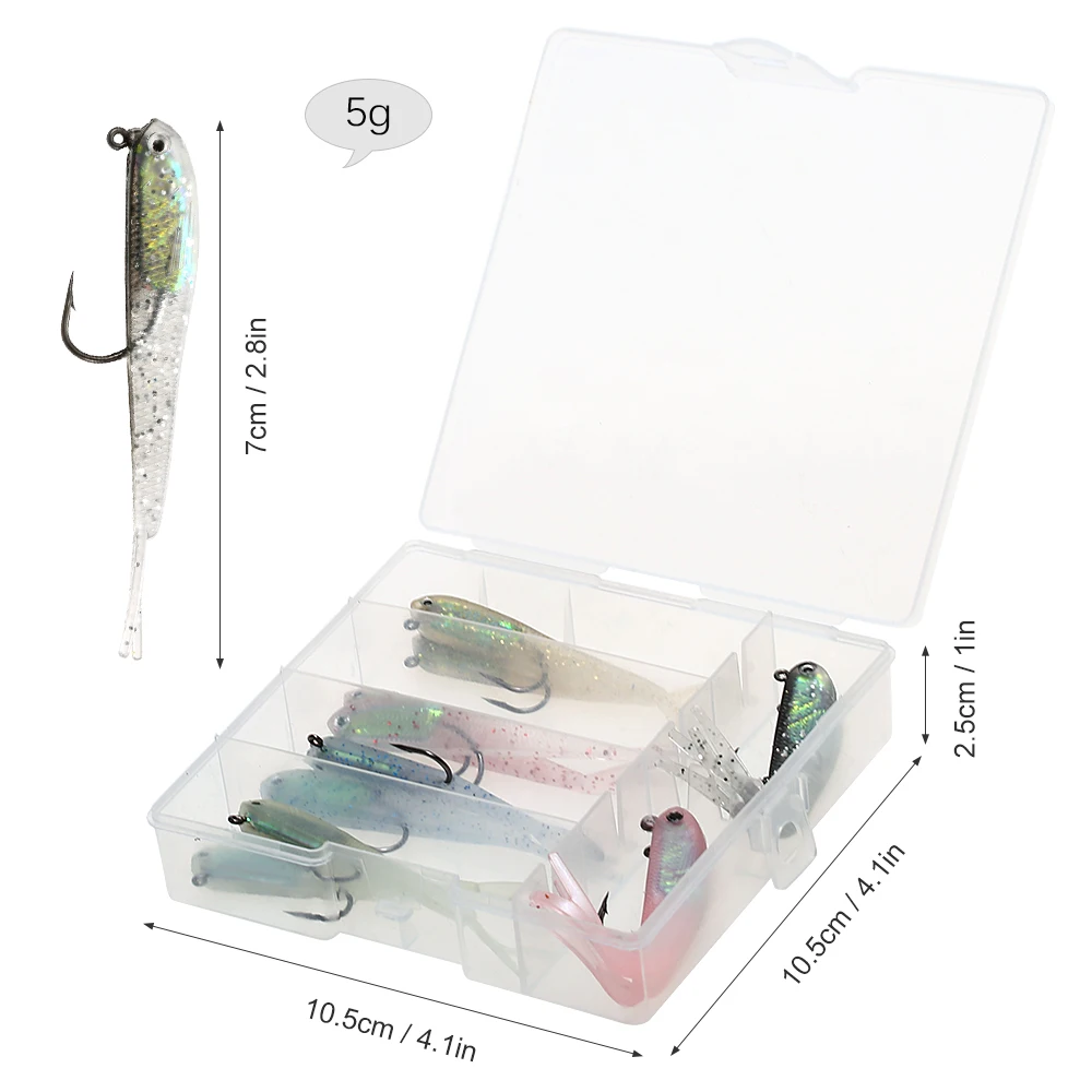 Lixada Fishing Lures Set 12Pcs/lot 7cm 5g with Jig Head Hook Soft silicone bait for Carp Pesca | Спорт и развлечения