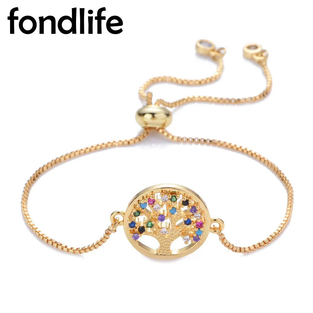 ААА многоцветные радужные кубические циркониевые камни Дерево жизни на удачу