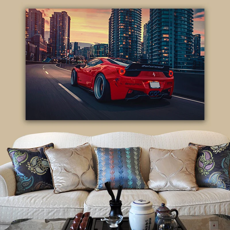 

Luxury Ferrari 458 Italian supercar art living room home decoration office wall art decoration canvas fabric poster