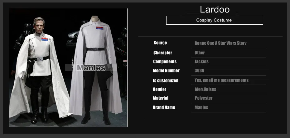Orson Krennic костюм косплей Rogue One A Star Wars Story костюм белая униформа для взрослых мужчин наряд из фильма Хэллоуин сапоги на заказ