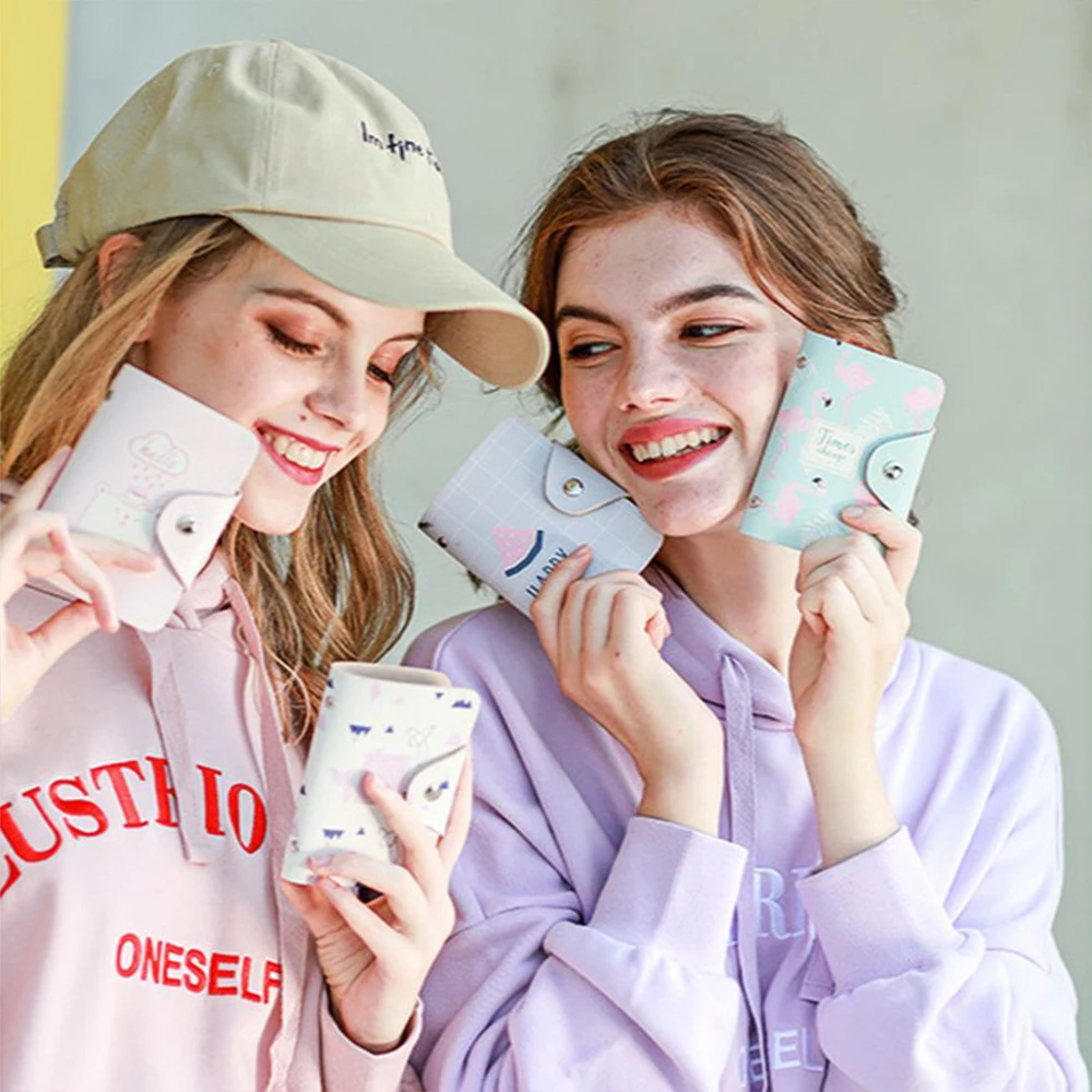 

Fashion Credit Business Card Holder Case For Men Women Cute PU Leather Small Credit ID Card Holder Luxury Bank Cardholder 2020