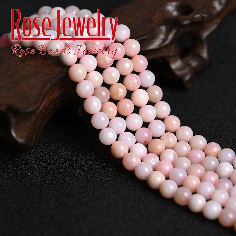 

A+ Natural Pink Opal Gemstone Beads Stone Round Loose Spacer Beads For Jewelry Making Diy Bracelet Necklace 6 8 10 12mm 15" Inch