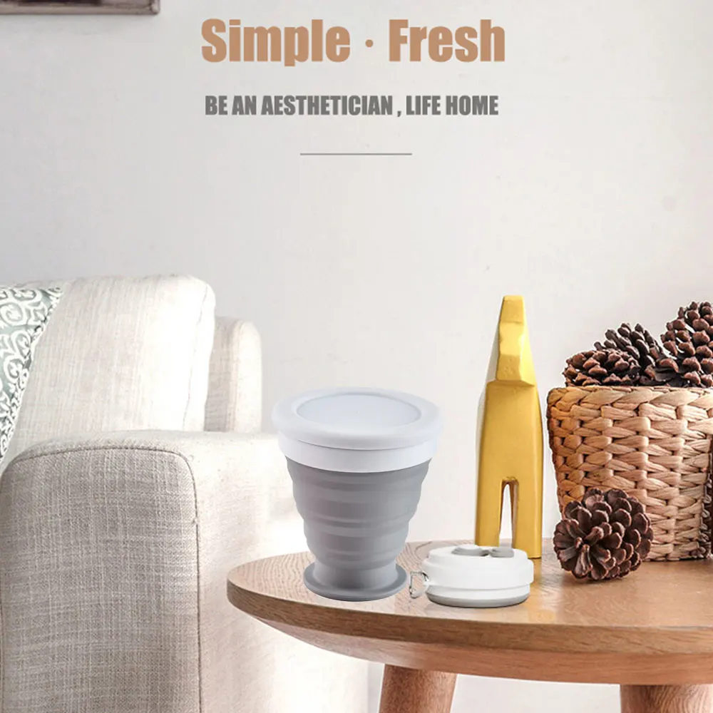 300 мл многоразовая походная дорожная чашка регулируемая пищевая Силиконовая