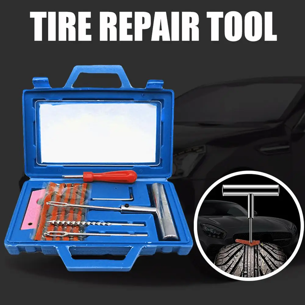 

Car Tubeless Tyre Tire Repair Tool Puncture Repair Plug Repairing Kit Needle Patch Fix Tools Drop Shipping