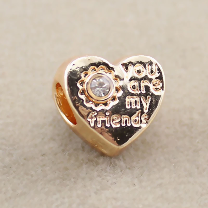 you are my friend Nan Sister Grand Daughter Лучший Друг Микки Сердце Бусины Подходит Pandora браслет и браслет DIY для женщин Изготовление ювелирных изделий - Цвет: you are my friend