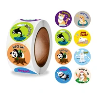 500pcsroll cute animal sticker 1inch reward stickers for teachers encourage kids sticker gift decor sealing stationery stickers