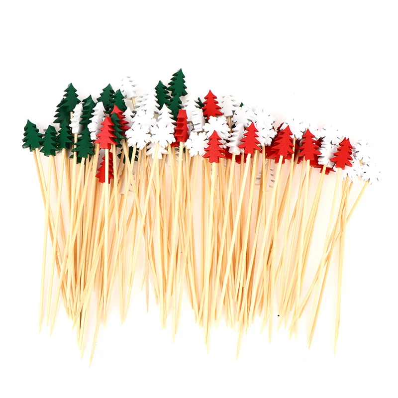 100 шт. рождественские Фруктовые палочки десерт буфетный салат вилка для торта