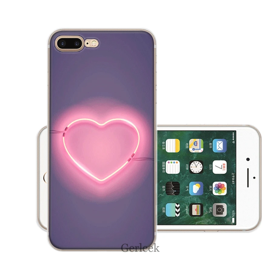Чехол для мобильного телефона Tpu iPhone X XS Max XR 6 6S 7 8 Plus 5 5S SE Твердый чехол сердце