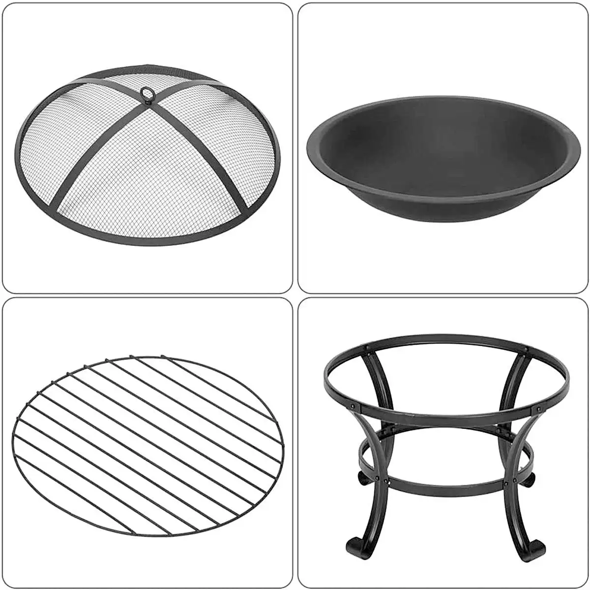 

BBQ Grill Outdoor Fire Pit Stove Garden Patio Wood Log Barbecue Grill Net Set Cooking Tools Camping Brazier Stove for Xmas