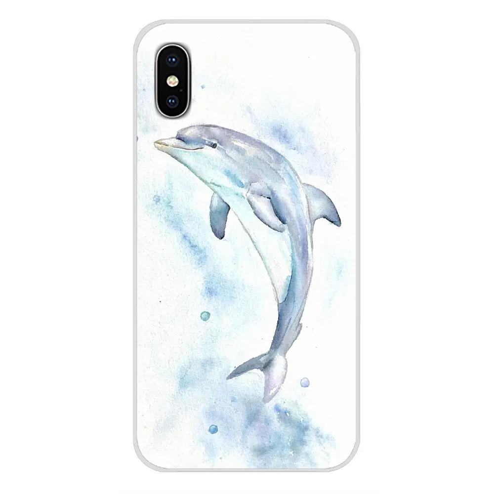 Watercolor Painting Animal Cat Whales Luxury TPU Cases For Apple iPhone X XR XS 11Pro MAX 4S 5S 5C SE 6S 7 8 Plus ipod touch 5 6 | Мобильные