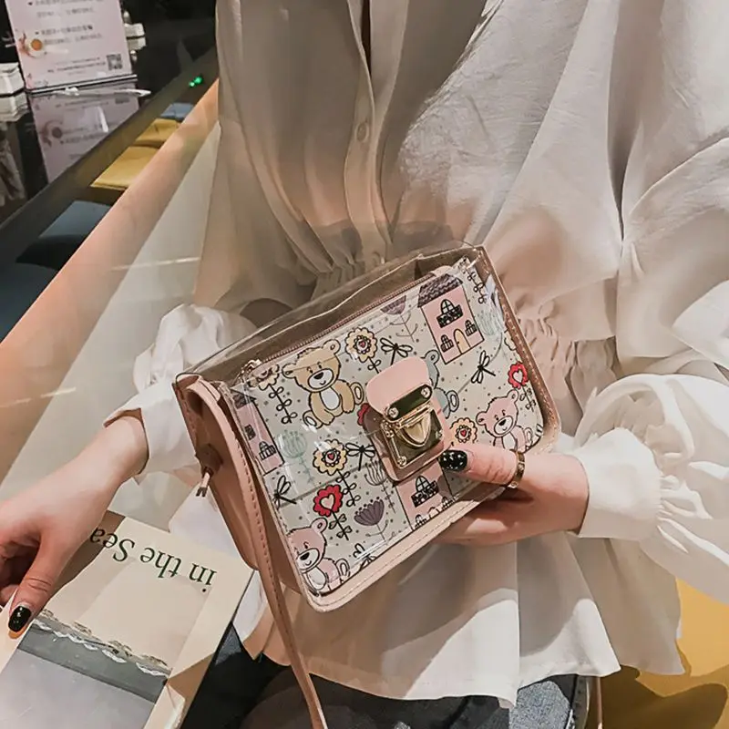 Модные сумки женская прозрачная сумка маленькая мини-сумка-мессенджер с