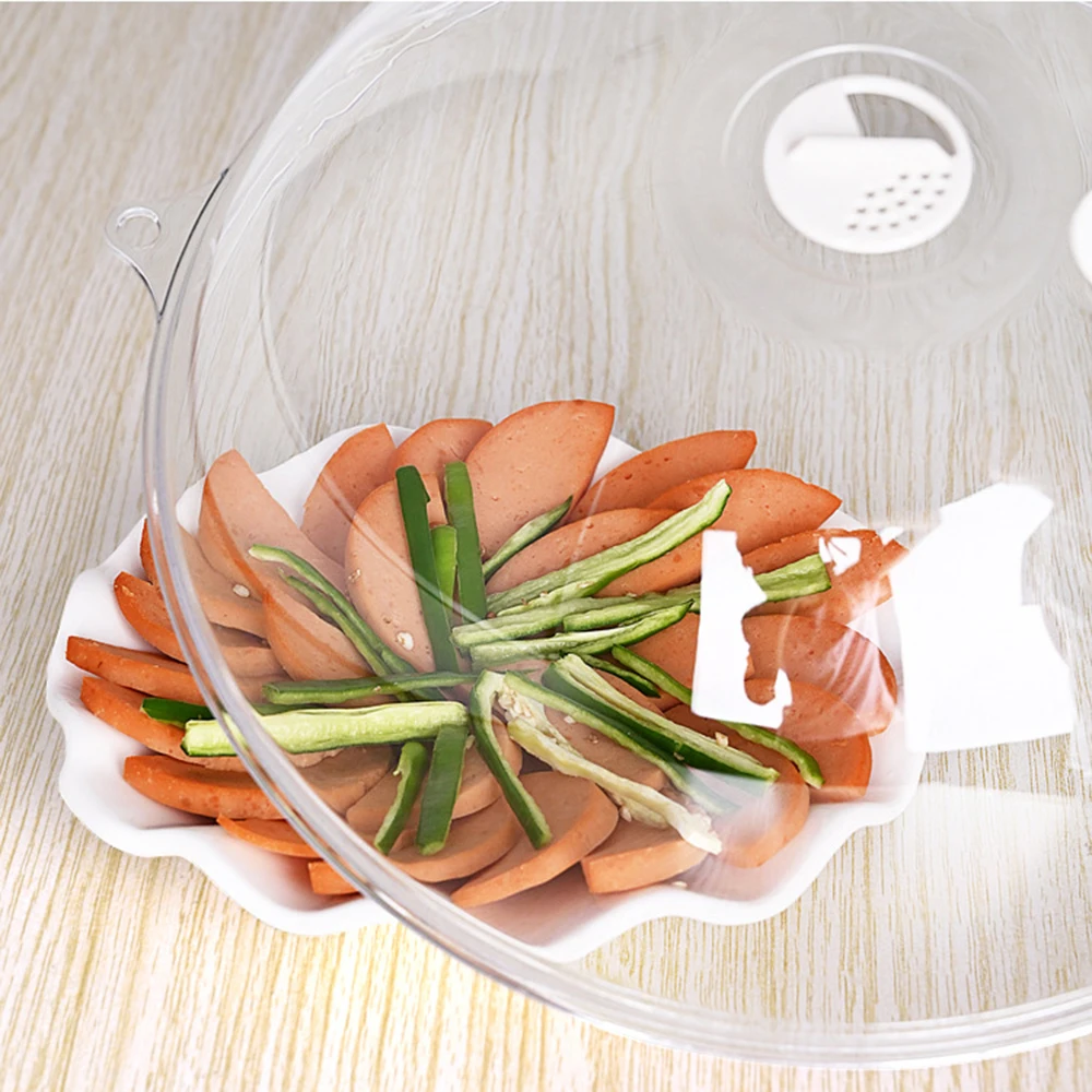 

Microwave Food Cover Magnetic Plate Cover Lid Pot Pan Splatter Cover With Steam Vents And Handle Cooking Tools Kitchen Gadgets