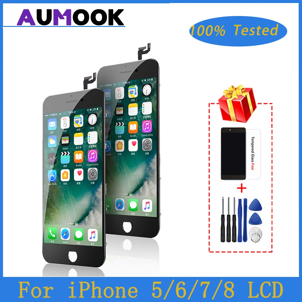 AUMOOK дисплей для iPhone 7 Plus ЖК сенсорный экран дигитайзер в сборе Tianma ЖК-дисплей 5 6 6S 8