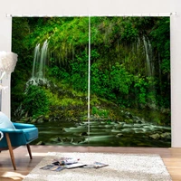 3d forest green beautiful scenery pattern blackout curtain set suitable for home curtains in the living room and bedroom