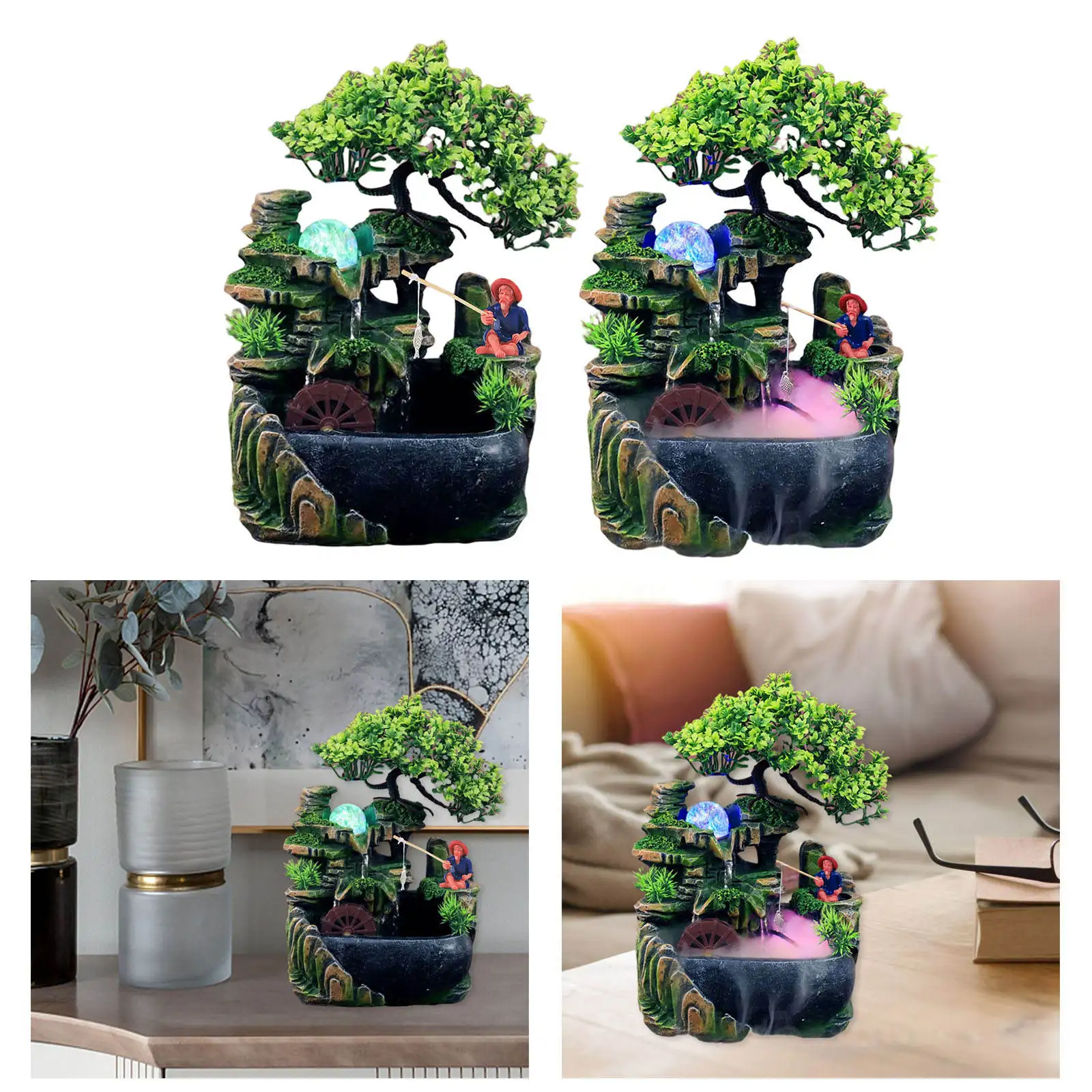 Настольный фонтан-водопад скальная статуя дзен для медитации расслабляющий