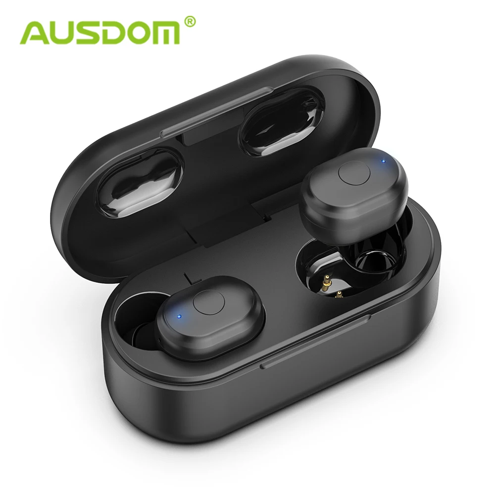 AUSDOM TW01 TWS беспроводные Bluetooth наушники 20H время воспроизведения беспроводные наушники CVC8.0 с шумоподавлением спортивные наушники с двойным микрофоном
