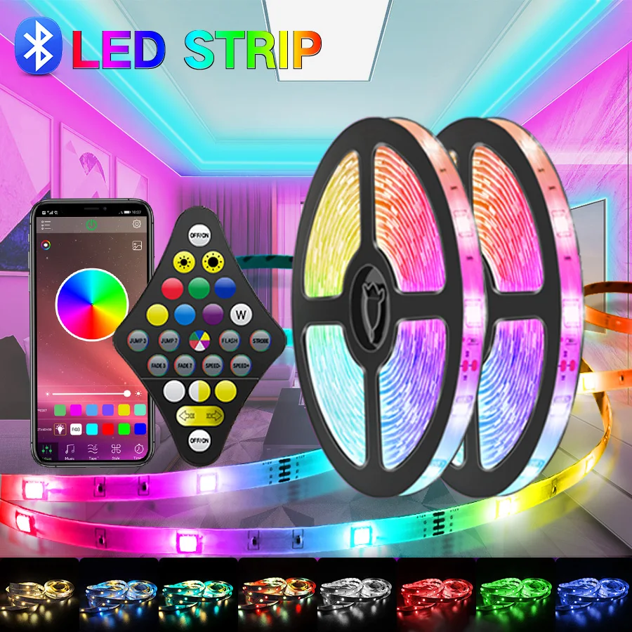 

Светодиодная ленсветильник 5050 RGB Wifi Полный комплект с адаптером RGB световая лента бесплатная доставка Светодиодная лента 5 м 10 м 15 м 20 м Bluetooth ...