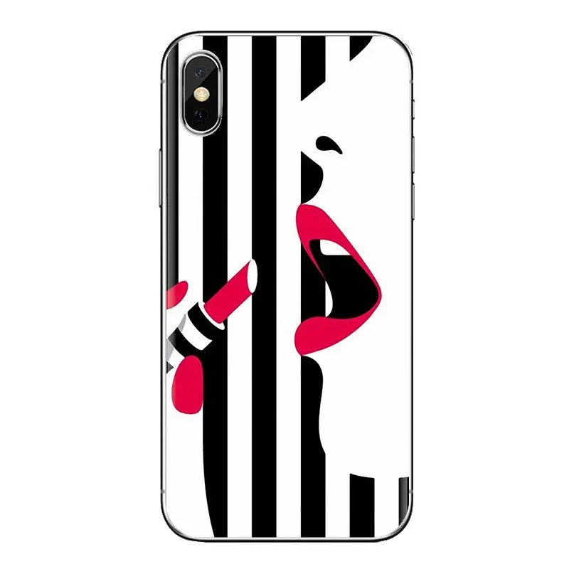 pink sexy lipstick For Samsung Galaxy J1 J2 J3 J4 J5 J6 J7 J8 Plus 2018 Prime 2015 2016 2017 Transparent Soft Cases Covers |