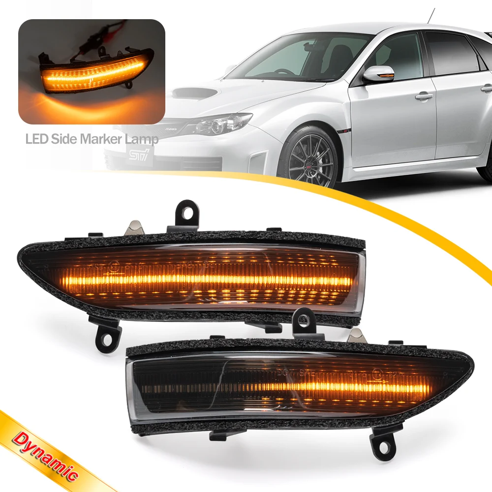 2X Dynamic Turn Signal Lights For Subaru Impreza WRX STI Legacy Outback Tribeca Forester 2009 2010 Side Mirror Indicator Lamps