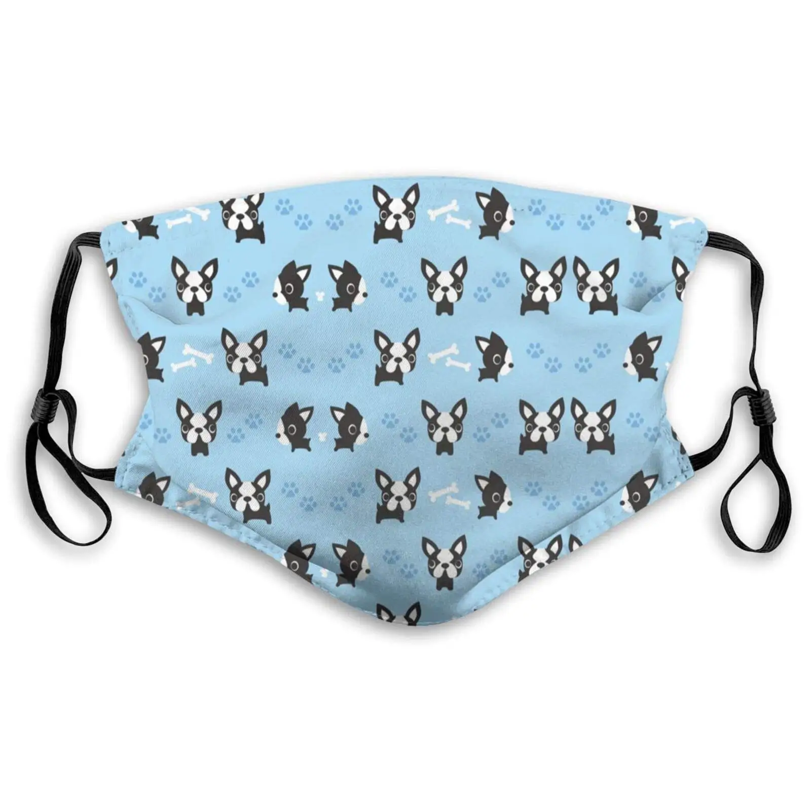 

Balaclava Skin-Friendly Safety Fashion Mouth Cover Running, French Bulldog Paw And Dog Bone Machine Washable With 2 Filter