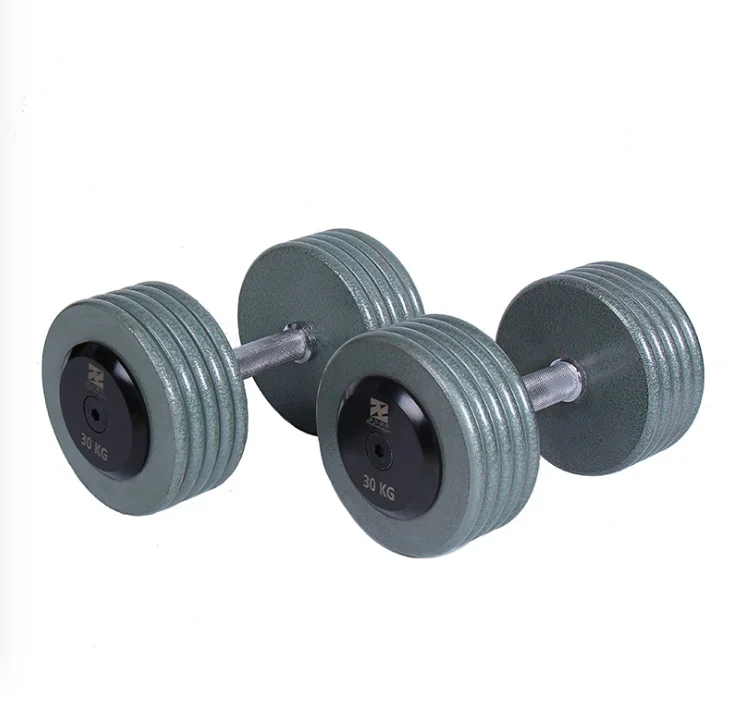 

1pcs 30kg New fitness body steel dumbbell professional training fitness equipment paint flat head fixed dumbbell set