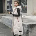 Женский зимний пуховой жилет, Повседневная Длинная теплая ветрозащитная куртка без рукавов с хлопковой подкладкой, пуховик, верхняя одежда #40