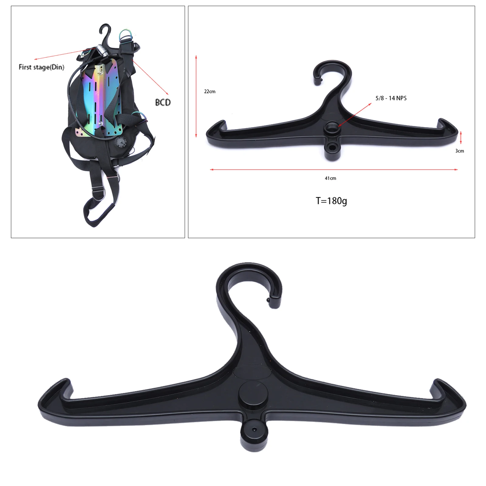 Multi-function BCD Wetsuit Hanger Draining Snorkel Surfing Gear Accessories