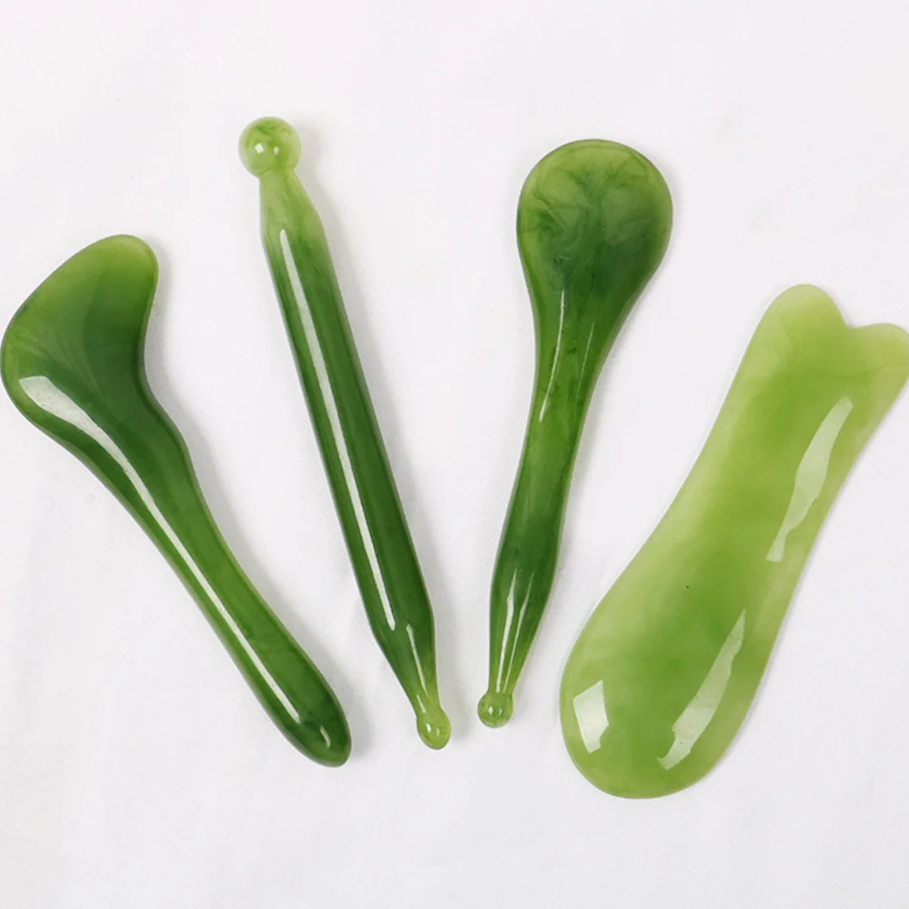 

1 Set of 10pcs Scraping Tools Massaging Plates Combs Board for Facial Neck Arms Body with Storage Bag