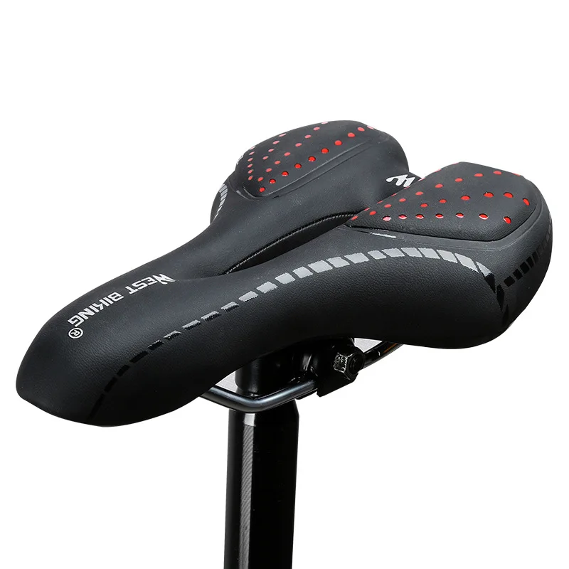 

Bicycle Saddle Mountain Bike Seat Cushion Saddle Hollow Seat Silicone Thickened Soft Comfortable Universal Bicycle Accessories