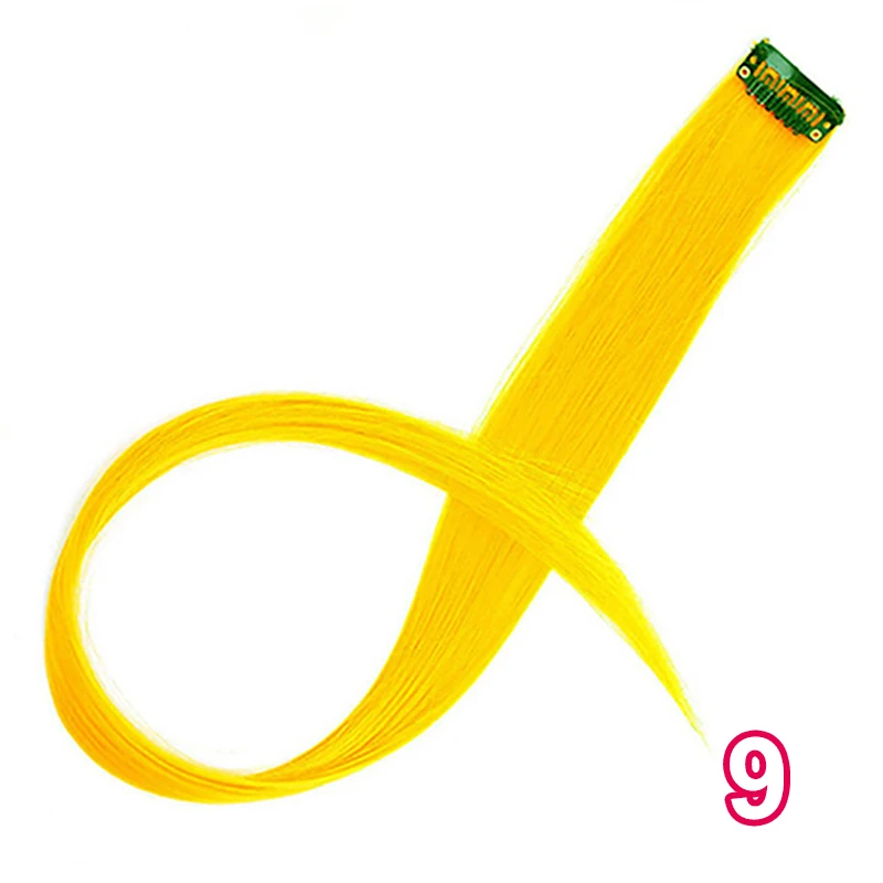 9 AISIBEAUTY, волосы для наращивания на одной клипсе, Длинные прямые, цвета радуги, синтетические волосы для наращивания, Омбре, серый, блонд, розовый - Цвет: 9