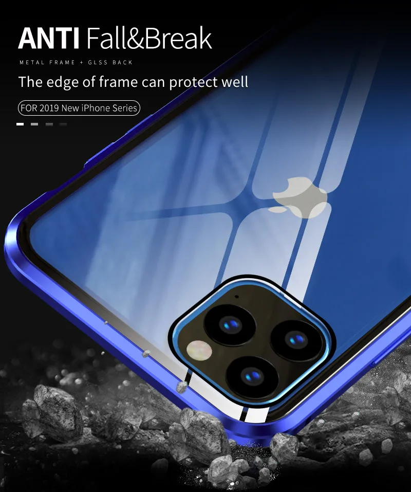 Двухстороннее стекло для IPhone 6 7 8 Plus чехол XS Max XR Магнитный адсорбционный 11 Pro