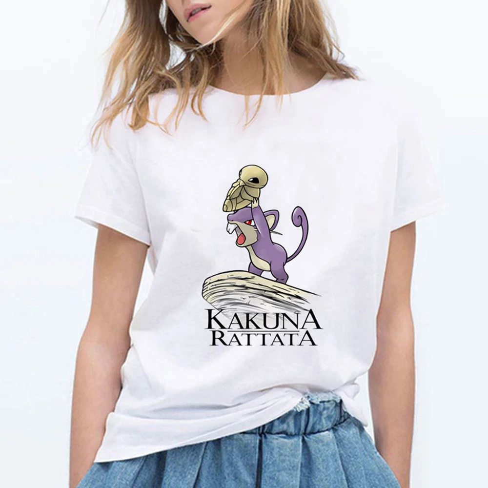 19bk325 Новые модные женские туфли футболки Pokemon kawaii футболка аниме Pika Для женщин футболка Пикачу футболка хлопок короткий рукав для девочек Футболки-топы - Цвет: 19bk325