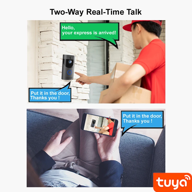 Дверной звонок TUYA 1080P IP65 Wi-Fi