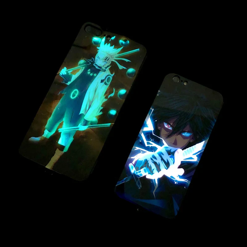 Роскошный светящийся чехол для телефона Naruto Sasuke Call Light iPhone 7Plus 8Plus чехлы телефонов