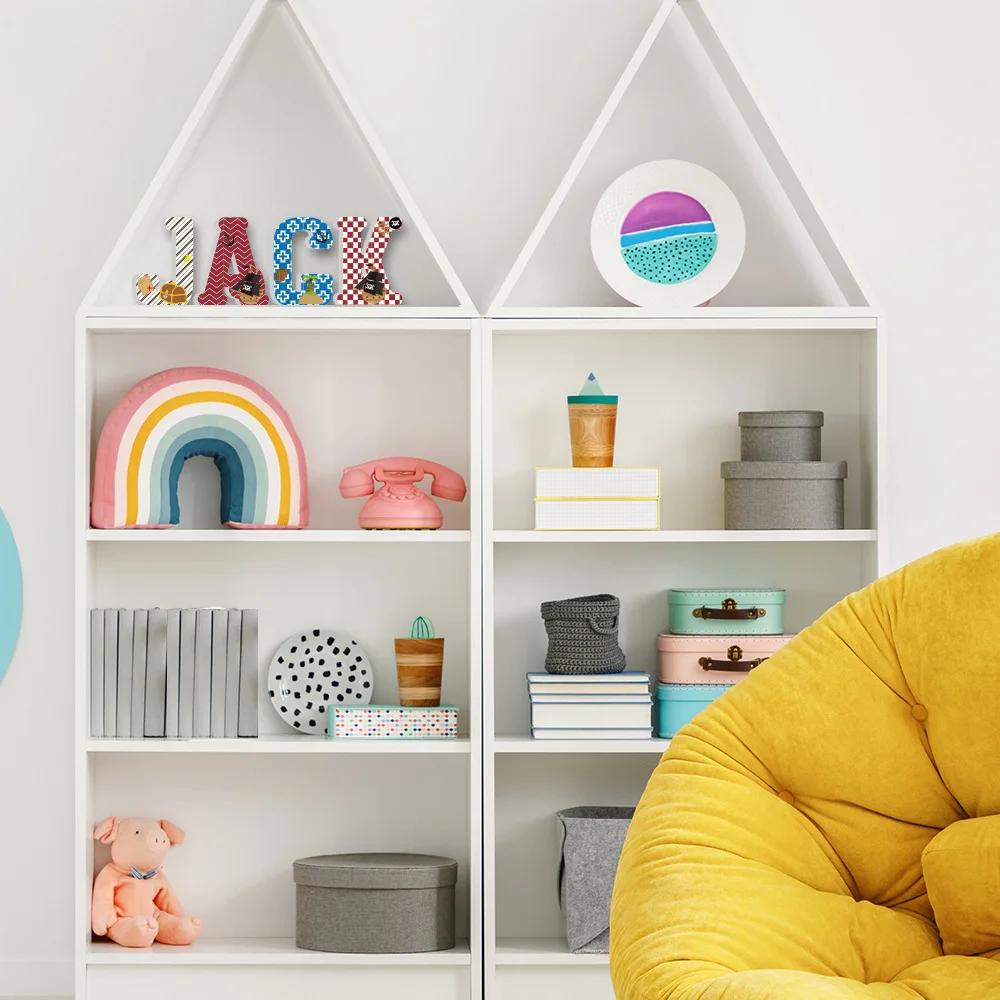 FUNLIFE мультфильм 3D Детский Пиратский настенный стикер DIY 26 букв капитала детская