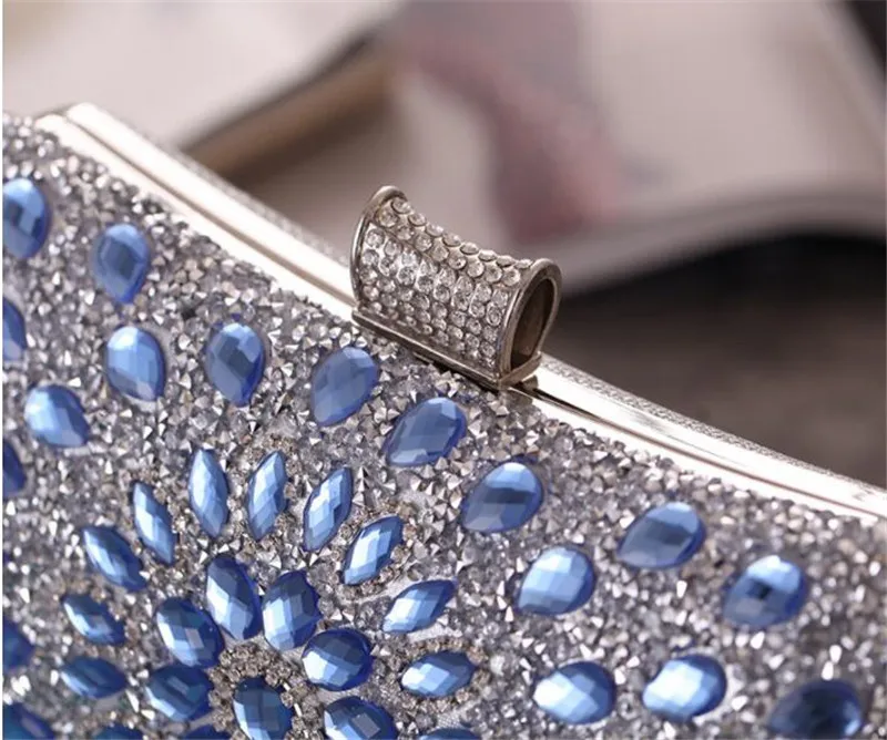 

2020 diamond peacock evening bags banquet wedding dinner bags single side colorful dinner bags for ladies mn1442