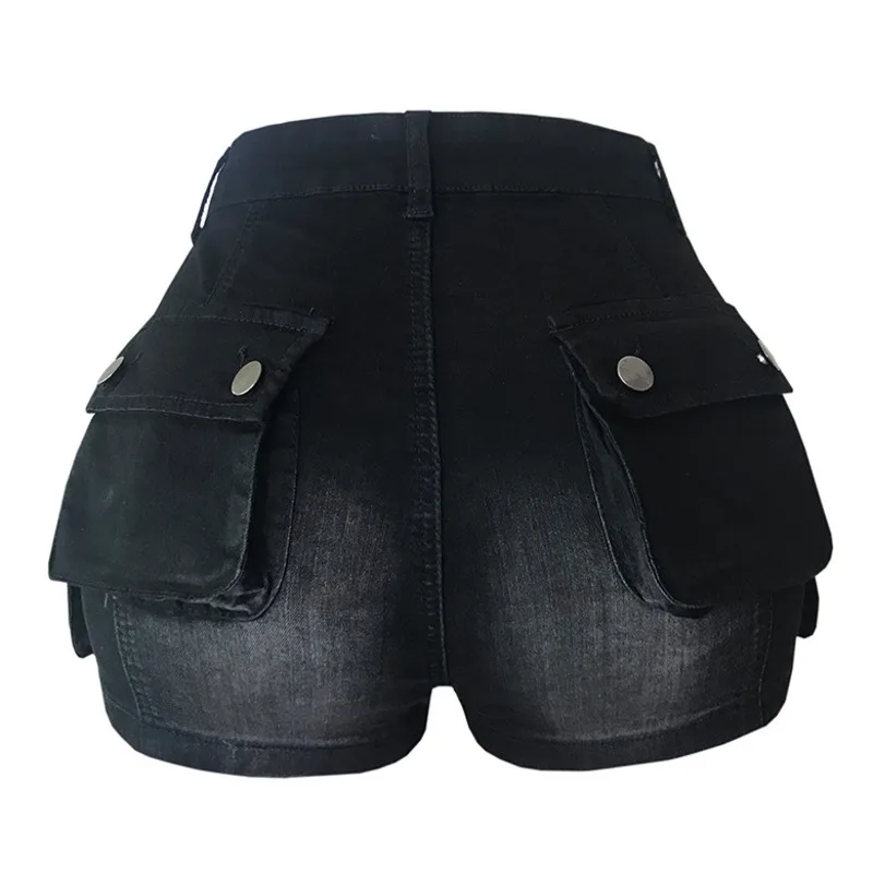 

DenimColab High Waist Skinny Denim Shorts Women Stretch Multiple Pockets Pencil Pants Ladies Summer Casual Short Hots Jeans 2021