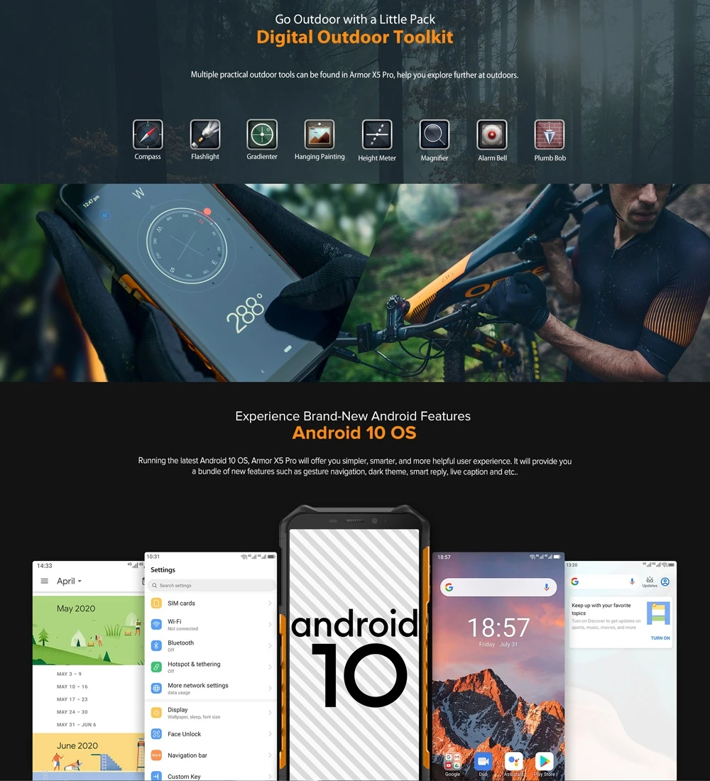 Tanie Osłona Ulefone X5 Pro Wytrzymały Wodoodporny Smartfon 4GB + 64GB Octa Core Android 10.0 Telefon Komórkowy NFC 4G LTE Telefon Komórkowy 5000mAh