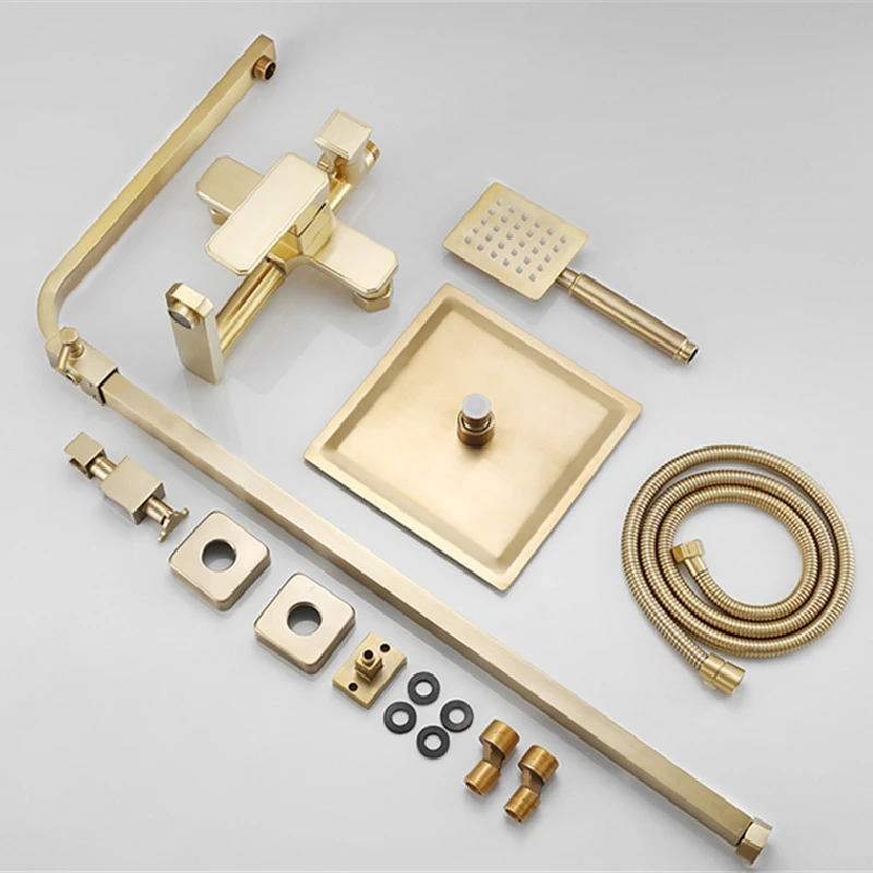 Скандинавский набор для душа ванной комнаты Роскошный Матовый Золотой смеситель