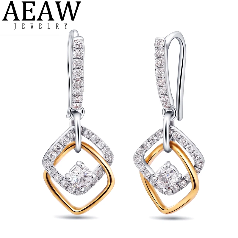

0.51ctw Round Bralliant Cut Natural Diamond Earring H Color SI2 Hoop Drop Earring Gift for Lady Party Wedding Earring 14k Gold