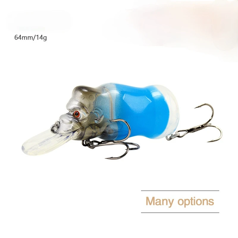 

1 pcs 14g 64mm orangutan lures rock 64mm 14g lures water surface noise/ fish lure