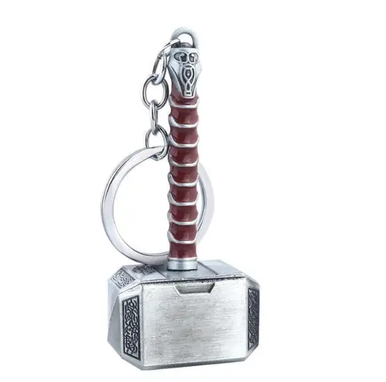 20 шт., брелок для ключей hero Thor Axe Hammer, Мстители, Бесконечная война, железный мужской молоток, Капитан Америка, llavero, брелок, ювелирные аксессуары - Цвет: Silver