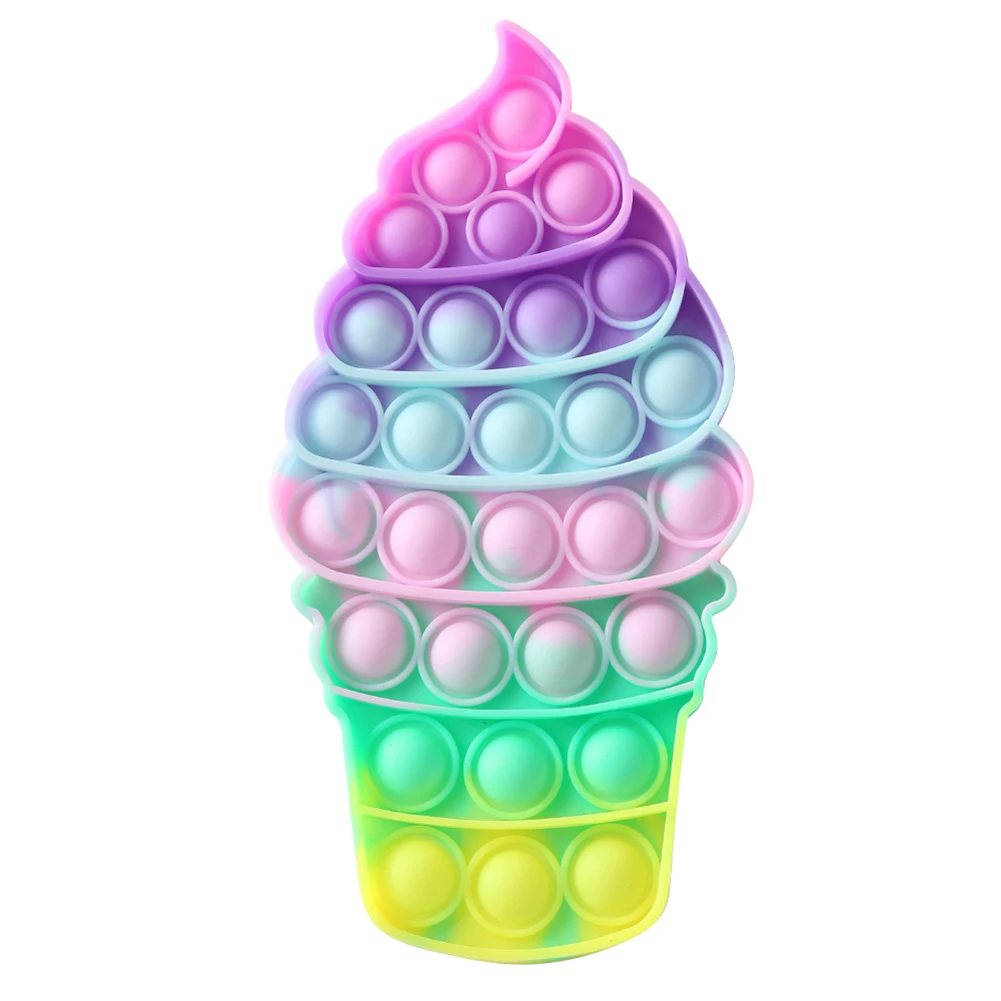 

Ice Cream Antistress Fidget Toy Push Bubble Sensory Toy Rainbow Relief Adults Children Sensory Squishy Antistress Relief Toys