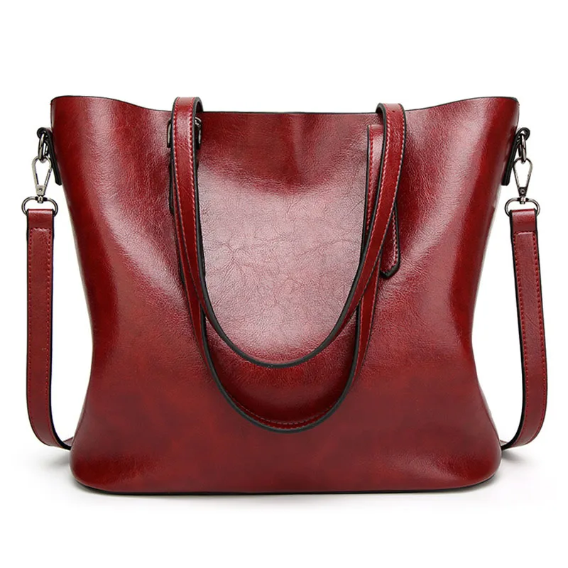 

Модные женские сумки-мессенджеры из кожи с масляным воском, сумка через плечо из мягкой искусственной кожи для женщин, большая женская сумк...