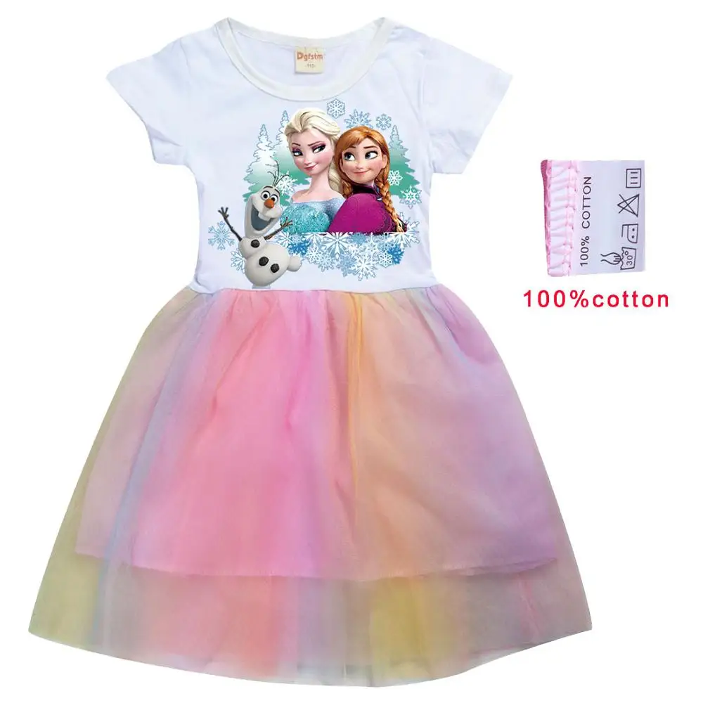 Платье принцессы Холодное сердце Disney кружевные платья Эльзы для девочек костюм