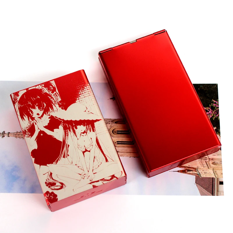 Тонкий черный красный чехол тонкая сигарета для женщин металлический раздвижной