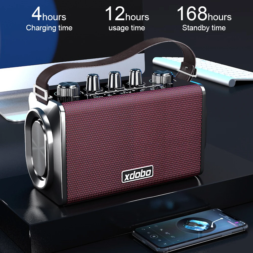 

Портативный уличный микрофон 60 Вт сабвуфер высокой мощности HIFI стерео водонепроницаемый динамик беспроводная Подключаемая карта Bluetooth дин...